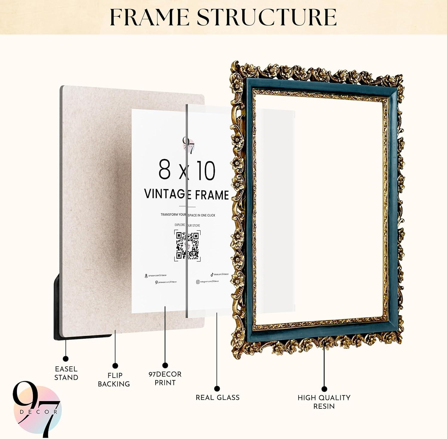 image97 Decor Vintage 8x10 Picture Frame Gold  Rustic 8x10 Gold Frame Ornate Golden Picture Frame 8 x 10 Antique Golden 8 x 10 Frames Victorian 8 By 10 Frames For Wall HangingBlue Gold