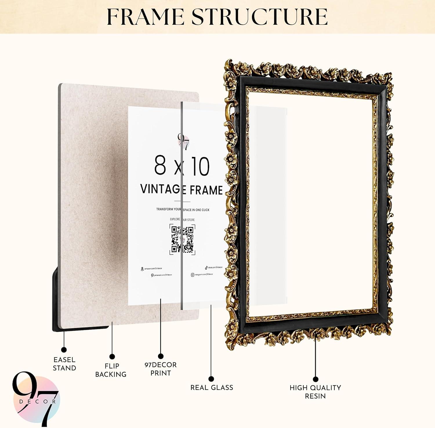 image97 Decor Vintage 8x10 Picture Frame Gold  Rustic 8x10 Gold Frame Ornate Golden Picture Frame 8 x 10 Antique Golden 8 x 10 Frames Victorian 8 By 10 Frames For Wall HangingBlack Gold