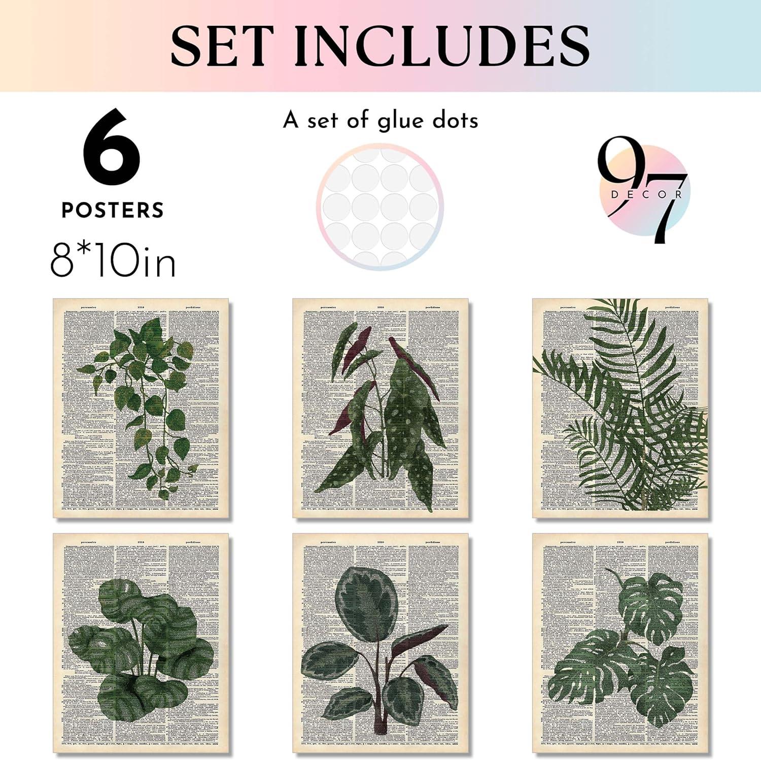 image97 Decor Vintage Botanical Wall Art  Greenery Plant Posters For Room Aesthetic Retro Green Plant Pictures Wall Decor Vintage Botanical Prints For Home Bedroom Office Decorations 8x 10 UnframedBotanical Antique 6x8x10