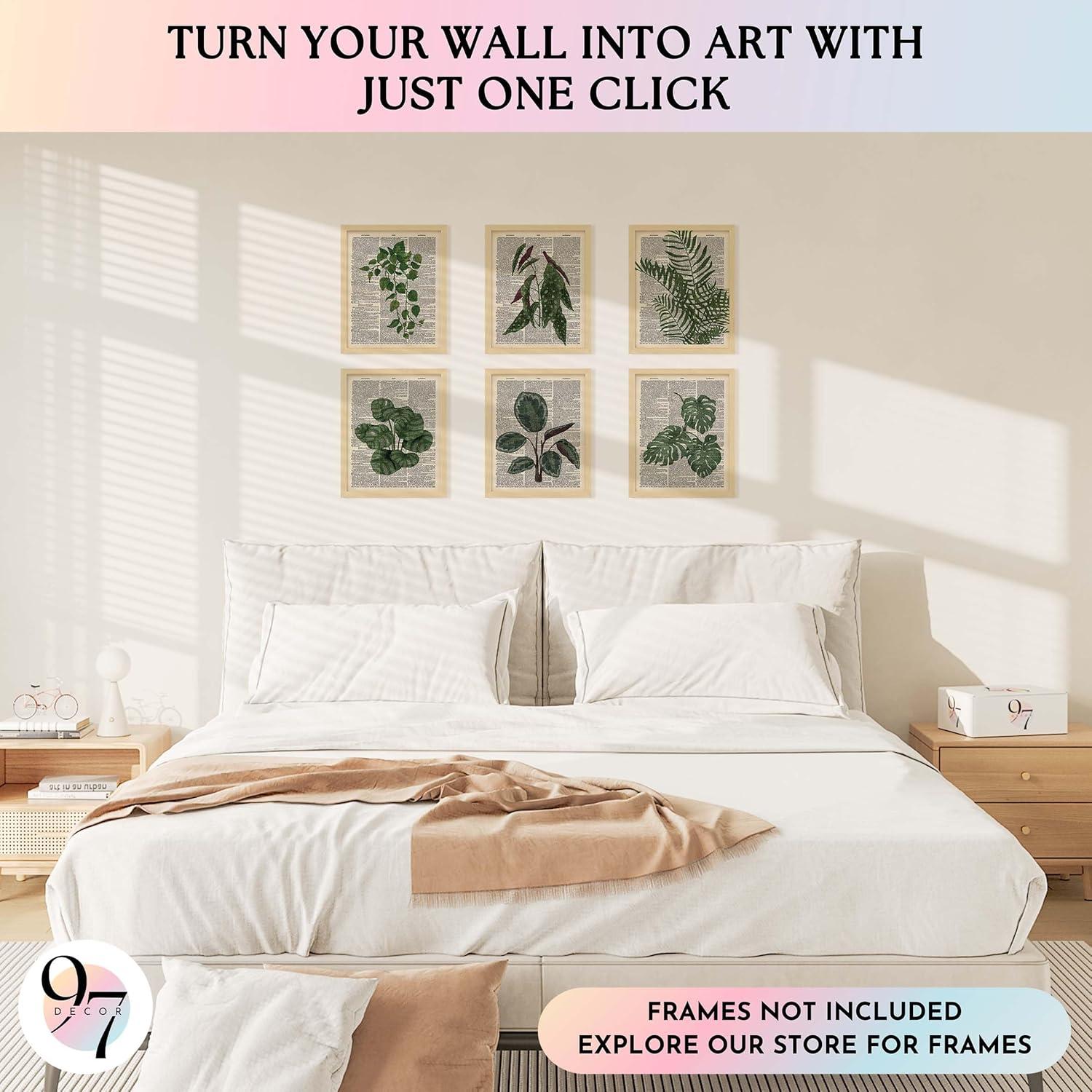 image97 Decor Vintage Botanical Wall Art  Greenery Plant Posters For Room Aesthetic Retro Green Plant Pictures Wall Decor Vintage Botanical Prints For Home Bedroom Office Decorations 8x 10 UnframedBotanical Antique 6x8x10