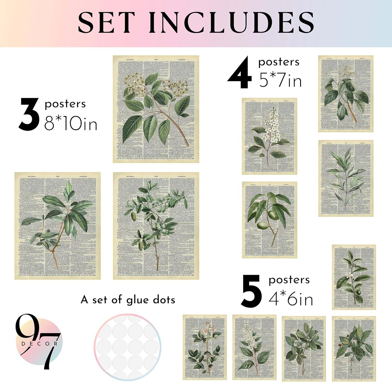 image97 Decor Vintage Botanical Wall Art  Greenery Plant Posters For Room Aesthetic Retro Green Plant Pictures Wall Decor Vintage Botanical Prints For Home Bedroom Office Decorations 8x 10 UnframedBotanical Retro Gx8x10