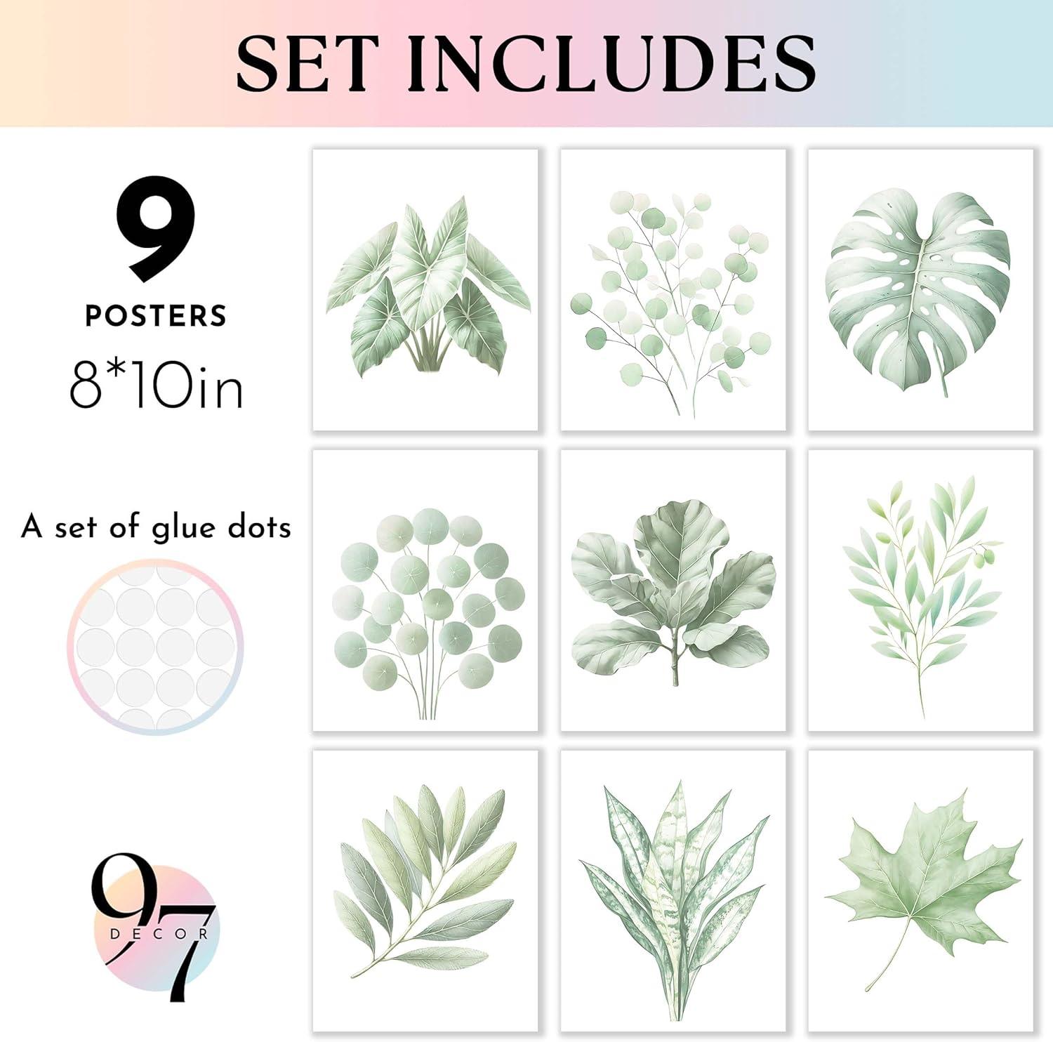 image97 Decor Vintage Botanical Wall Art  Greenery Plant Posters For Room Aesthetic Retro Green Plant Pictures Wall Decor Vintage Botanical Prints For Home Bedroom Office Decorations 8x 10 UnframedBotanical Minimalist 9x8x10
