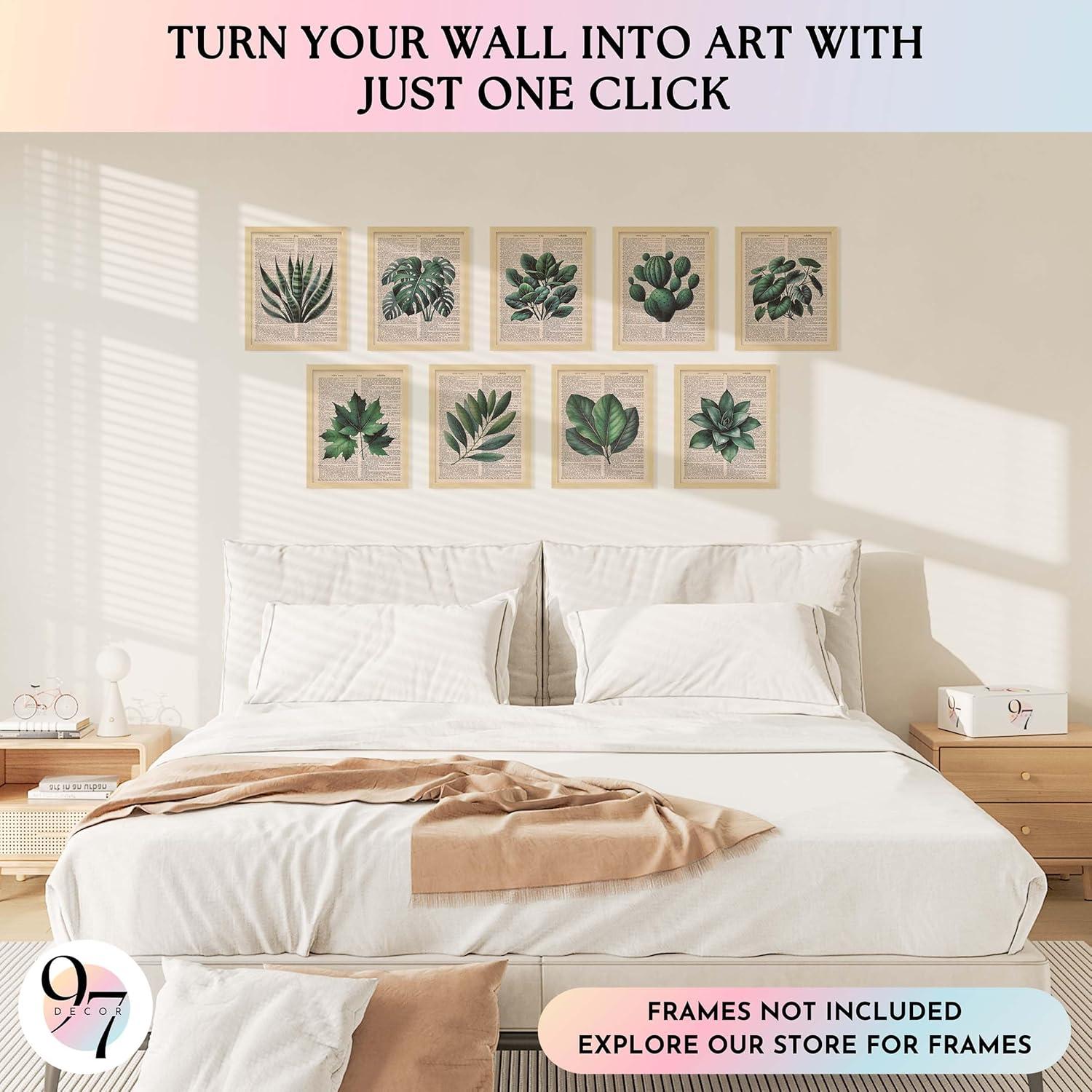 image97 Decor Vintage Botanical Wall Art  Plant Posters For Room Aesthetic Green Plant Pictures Wall Decor Nature Prints Tropical Leaves Artwork For Home Bedroom Office Decorations 8x10 Unframed