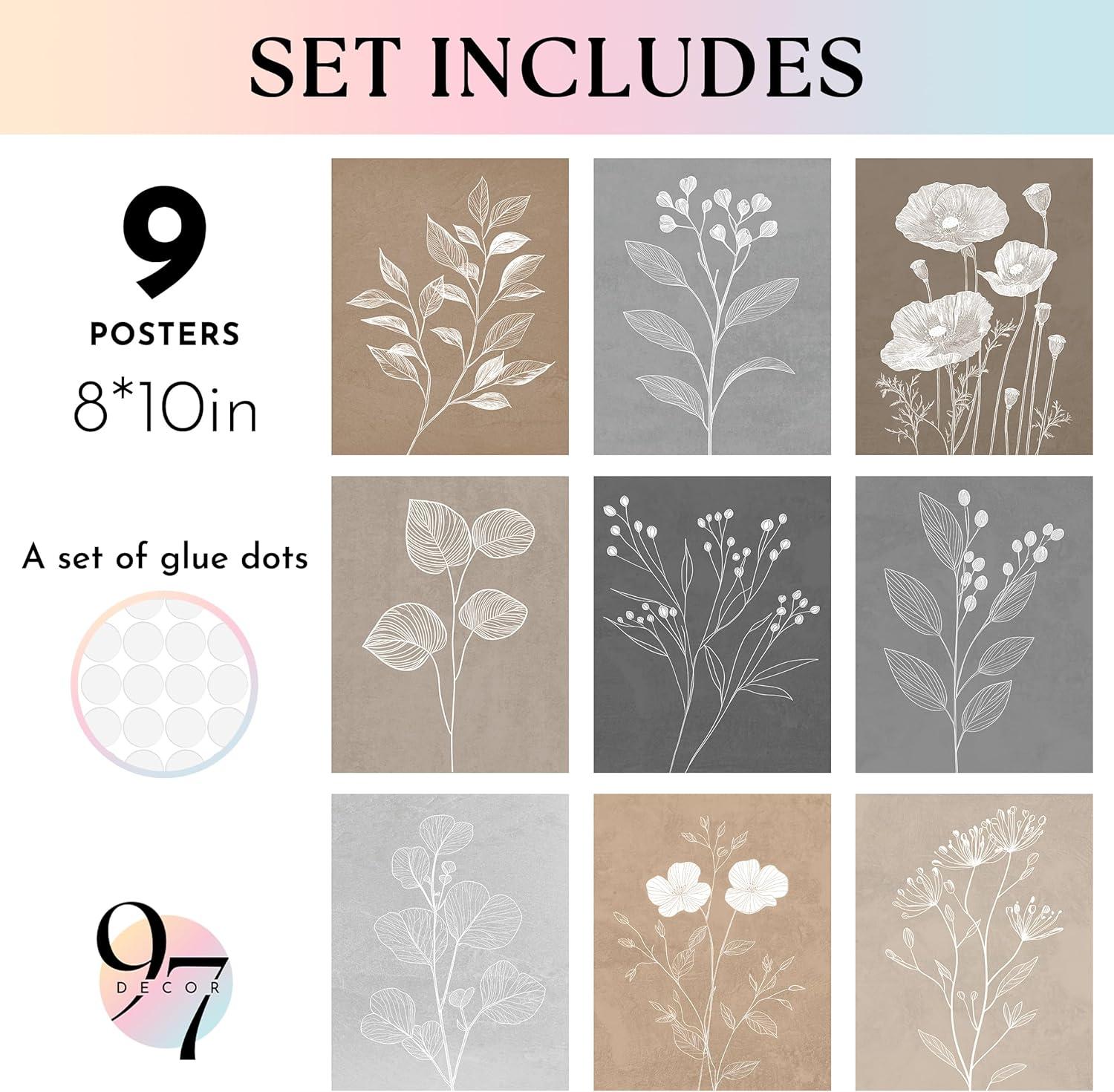 image97 Decor Vintage Botanical Wall Art  Retro Floral Wall Art Posters Farmhouse Pictures Wall Decor Vintage Botanical Prints For Home Bedroom Office Decorations 8x10 Unframed
