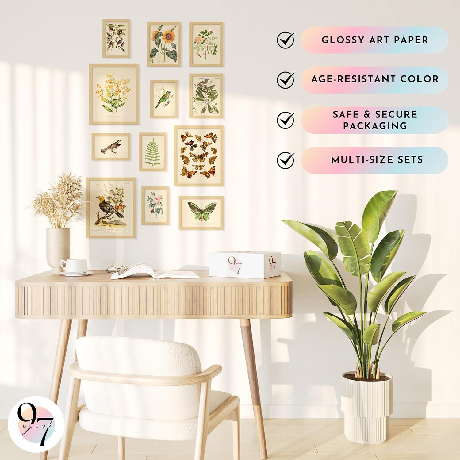 image97 Decor Vintage Botanical Wall Art Decor  Plant Posters For Room Aesthetic Vintage Botanical Prints Nature Wall Decor Floral Pictures Butterfly Bird Art For Home Bedroom Decoration 8x10 UnframedVintage Botanical Gx8x10