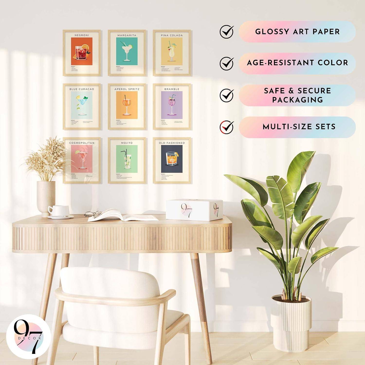 image97 Decor Vintage Cocktail Poster  Colorful Cocktail Wall Art Retro Bar Cart Decor And Accessories Cute Apartment Decor Aesthetic Pictures Drink Cocktail Recipe Art For College Dorm UnframedRetro Cocktail Recipes