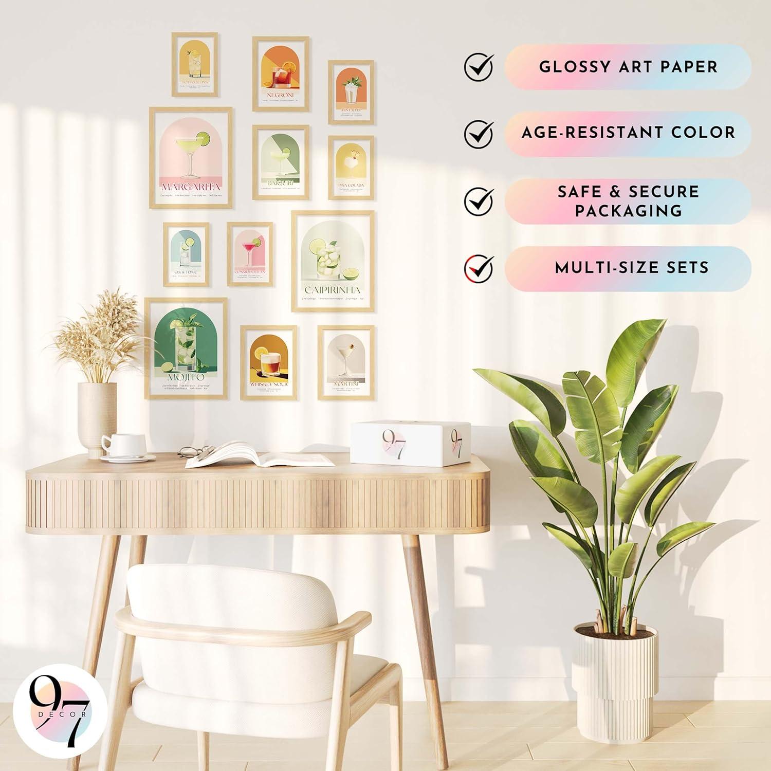 image97 Decor Vintage Cocktail Poster  Colorful Cocktail Wall Art Retro Bar Cart Decor And Accessories Cute Apartment Decor Aesthetic Pictures Drink Cocktail Recipe Art For College Dorm UnframedBar Cart