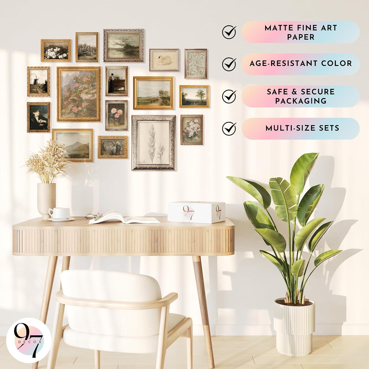 image97 Decor Vintage FRAMED Wall Art  Framed Vintage Wall Art Prints Vintage Posters For Room Aesthetic Landscape Prints For Wall Decor Moody Gallery Pictures Botanical Paintings For Home Bedroom BLACK FRAMEUNFRAMED 11x14