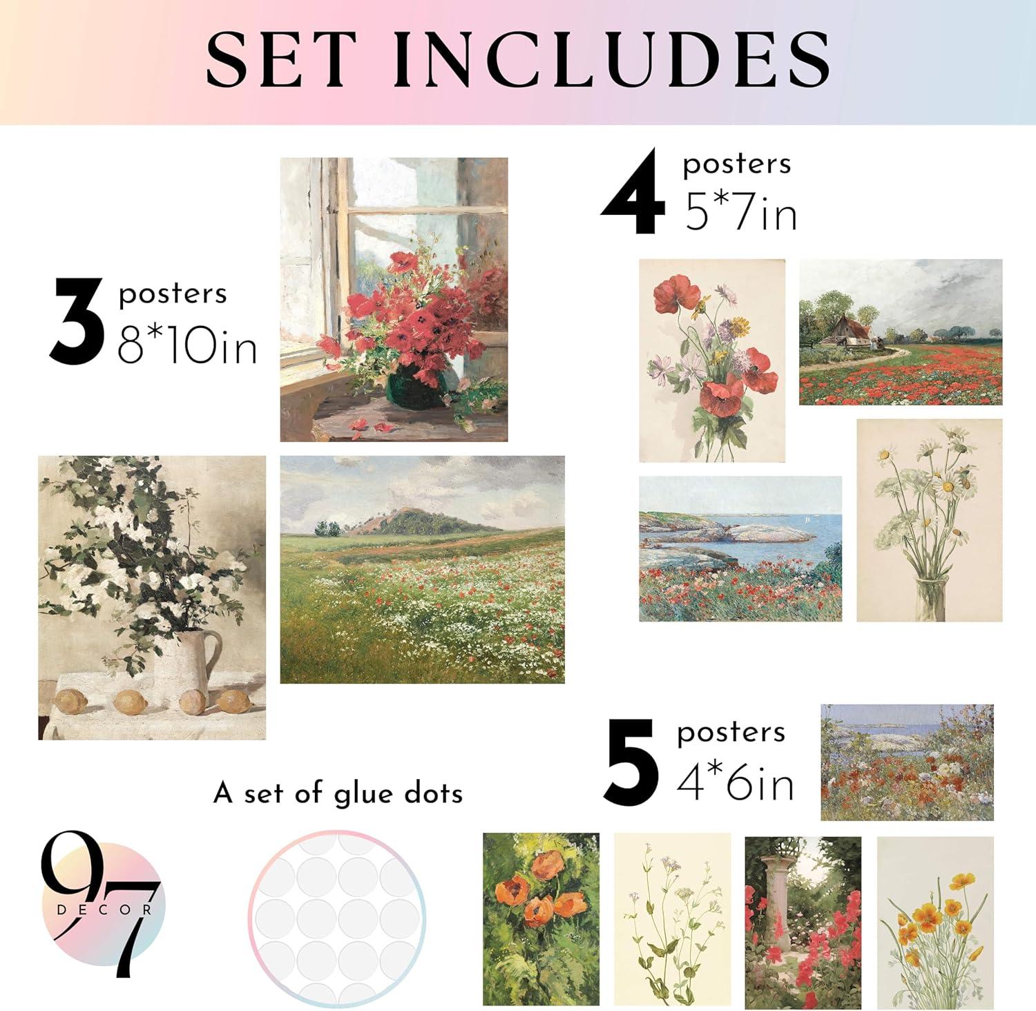 image97 Decor Vintage FRAMED Wall Art  Framed Vintage Wall Art Prints Vintage Posters For Room Aesthetic Lanscape Prints For Wall Decor Moody Gallery Wall Pictures Botanical Paintings For Home Bedroom BEIGE FRAMEVintage flower