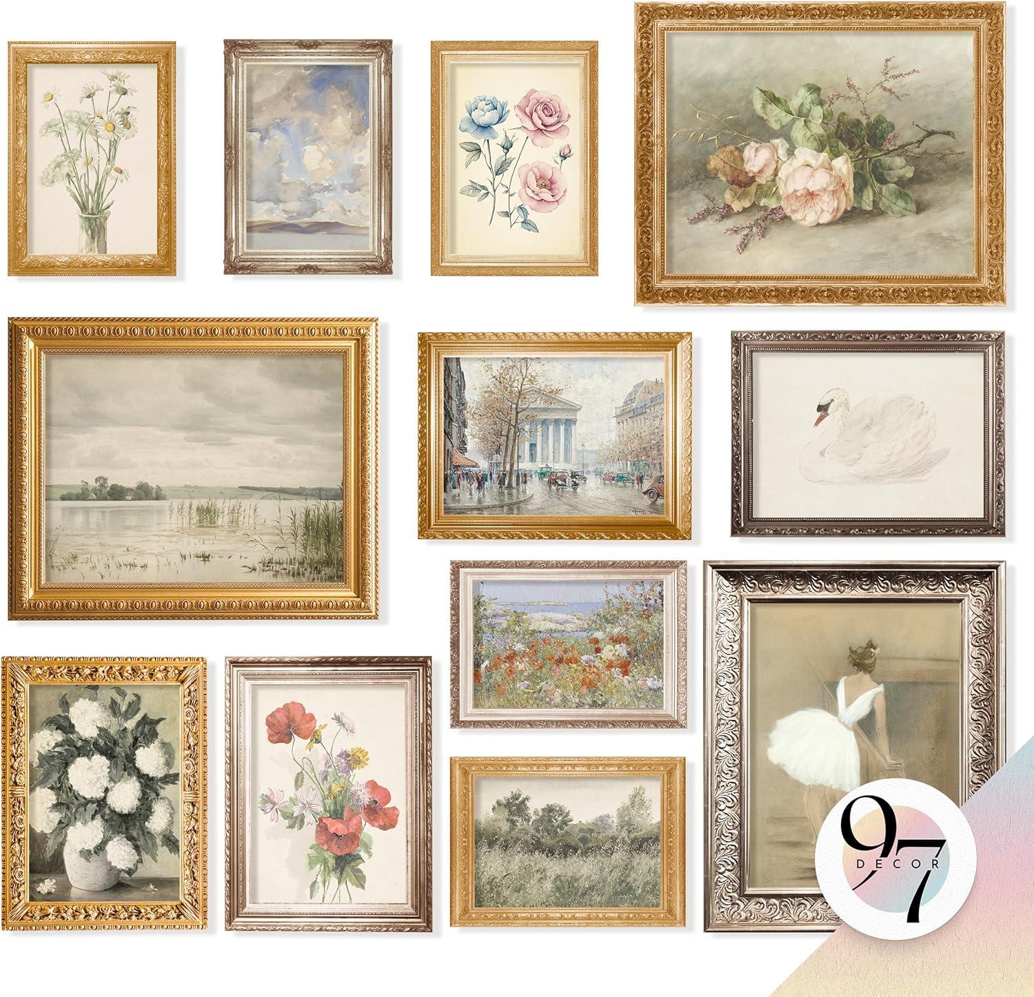 image97 Decor Vintage Framed Wall Art  Framed Vintage Wall Art Prints Vintage Posters For Room Aesthetic Lanscape Prints For Wall Decor Moody Gallery Wall Pictures Botanical Paintings For Home BedroomVintage Gx8x10