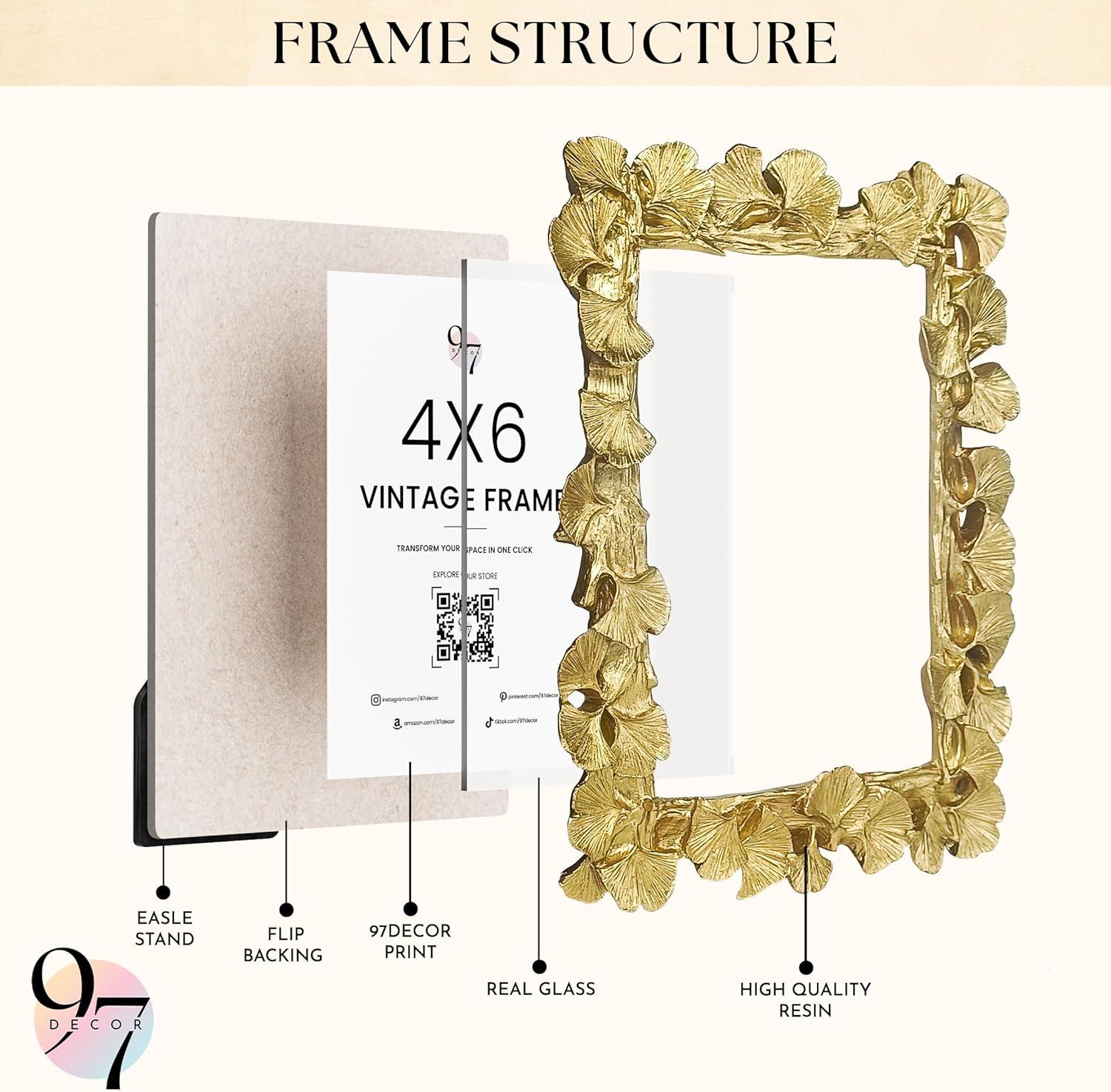 image97 Decor Vintage Gold Picture Frames 5x7  Fancy Gold Vintage Picture Frames 5x7 Cute Golden Ornate Frame 5 X 7 Decorative Antique Frame 5 By 7 For Tabletop And Wall Hanging Antique Wall DecorGinkgo