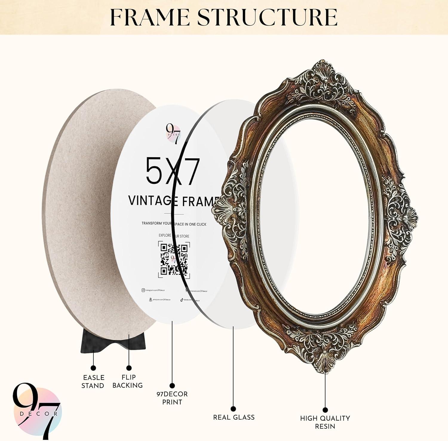 image97 Decor Vintage Picture Frames 4x6  Antique Oval Picture Frame 4x6 Ornate Gold Frame 4 X 6 For Tabletop And Wall Hanging Antique Wall DecorBronze