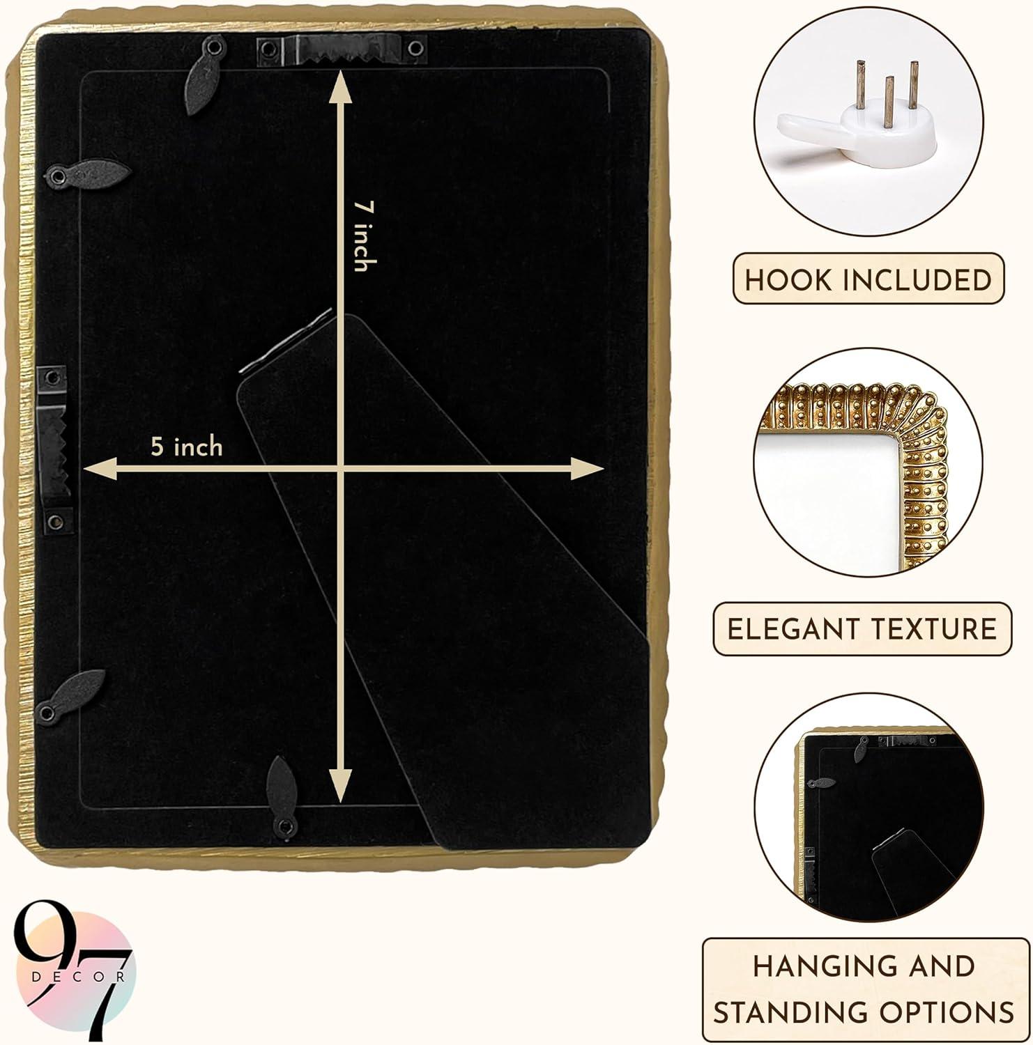 image97 Decor Vintage Picture Frames 5x7  Gold 5x7 Picture Frame Vintage Style Ornate 5 x 7 Frames for Pictures Antique 5 By 7 Frame For Tabletop And Wall Hanging Antique Wall DecorGold Ornate