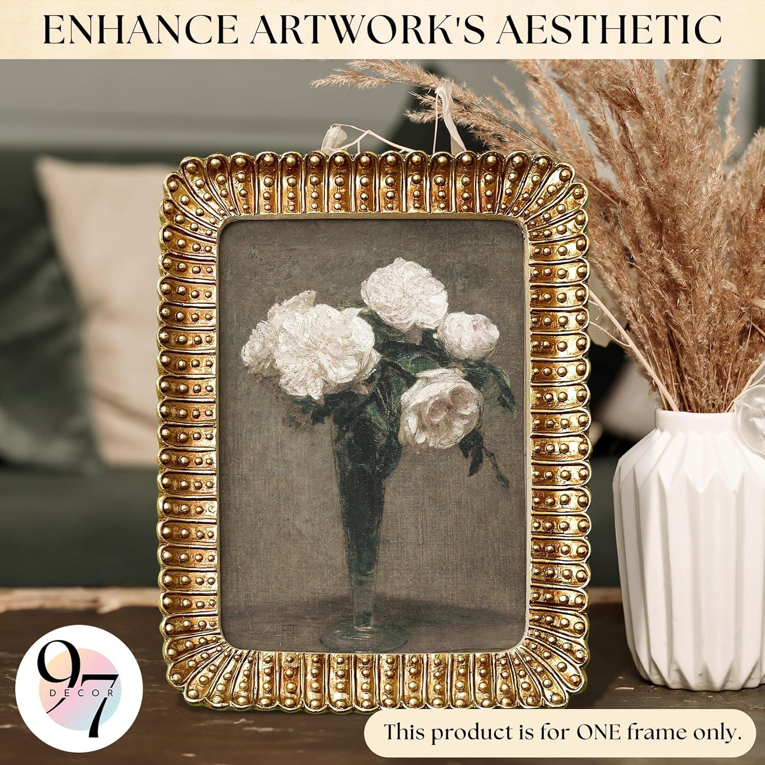 image97 Decor Vintage Picture Frames 5x7  Gold 5x7 Picture Frame Vintage Style Ornate 5 x 7 Frames for Pictures Antique 5 By 7 Frame For Tabletop And Wall Hanging Antique Wall DecorGold Ornate