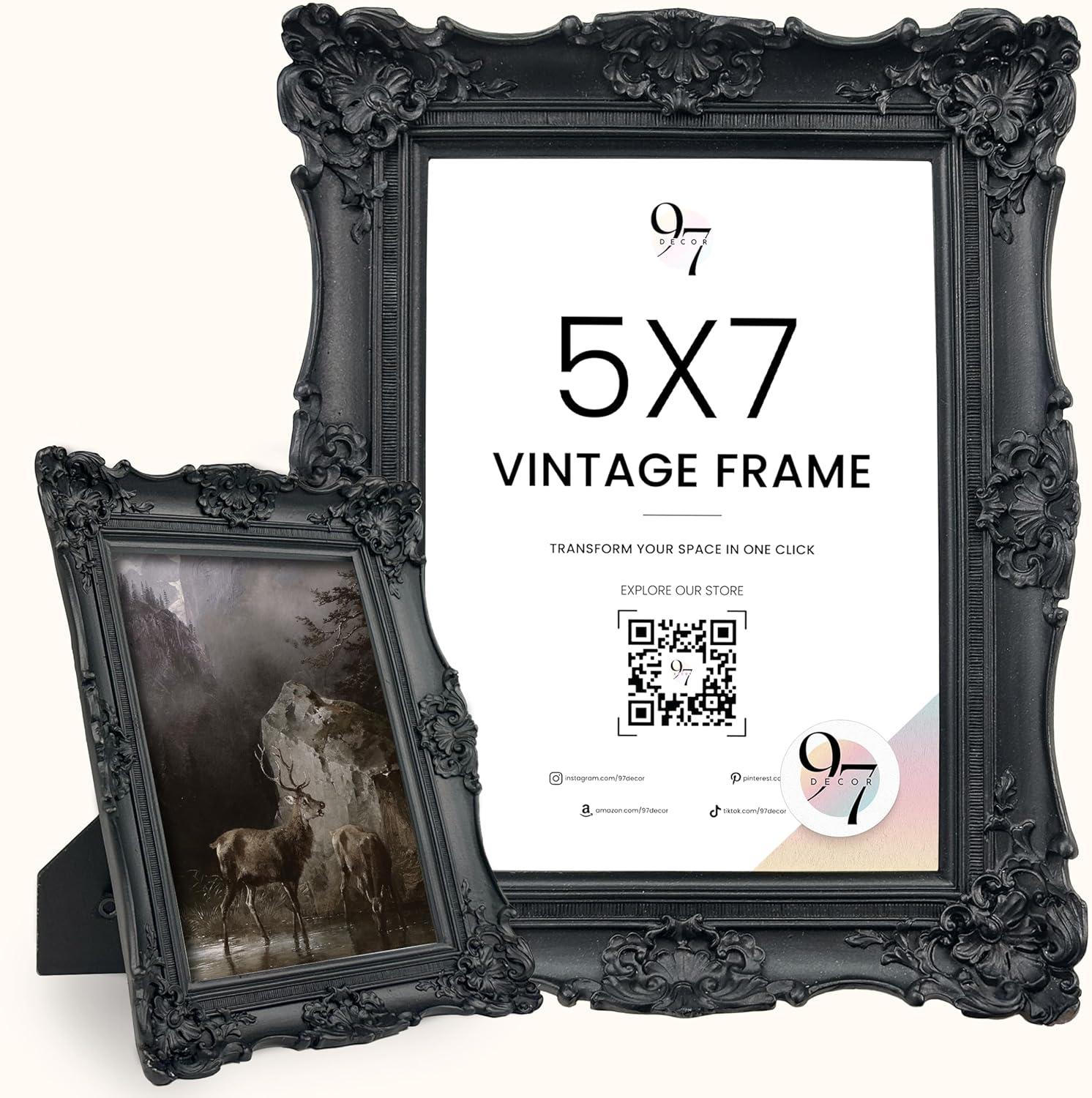image97 Decor Vintage Picture Frames 5x7  Gold 5x7 Picture Frame Vintage Style Ornate 5 x 7 Frames for Pictures Antique 5 By 7 Frame For Tabletop And Wall Hanging Antique Wall DecorBlack Vintage