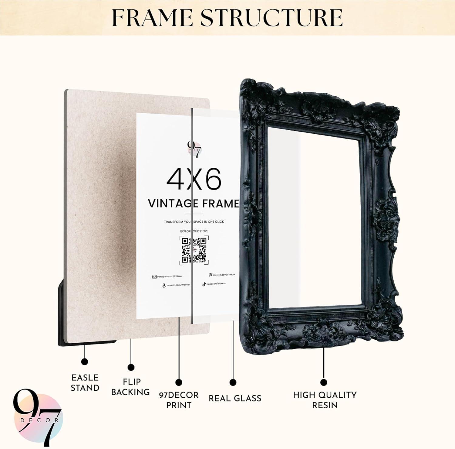 image97 Decor Vintage Picture Frames 5x7  Gold 5x7 Picture Frame Vintage Style Ornate 5 x 7 Frames for Pictures Antique 5 By 7 Frame For Tabletop And Wall Hanging Antique Wall DecorBlack Vintage