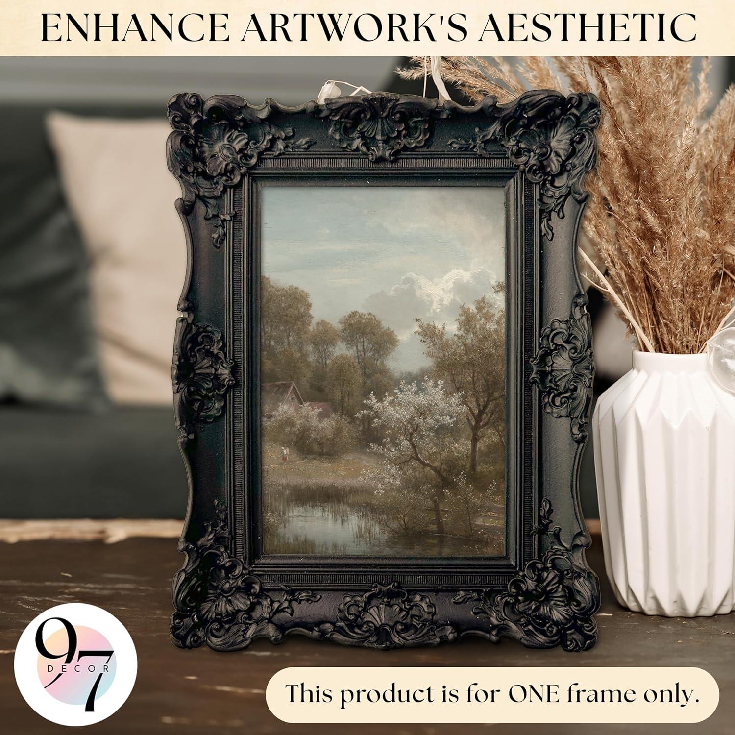 image97 Decor Vintage Picture Frames 5x7  Gold 5x7 Picture Frame Vintage Style Ornate 5 x 7 Frames for Pictures Antique 5 By 7 Frame For Tabletop And Wall Hanging Antique Wall DecorBlack Vintage