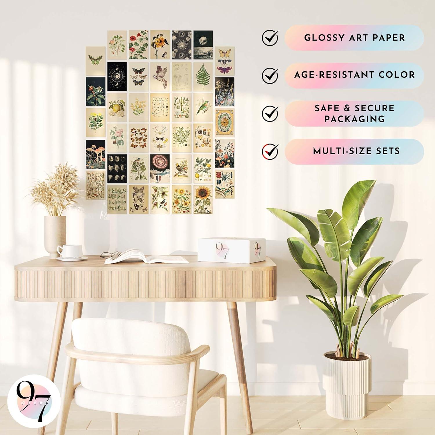 image97 Decor Vintage Wall Collage Kit  Mini Posters For Room Aesthetic Cottage Core Wall Decor Vintage Botanical Wall Art Prints Cottagecore Plant Pictures Flower Art Nature Decor For Bedroom 4x6