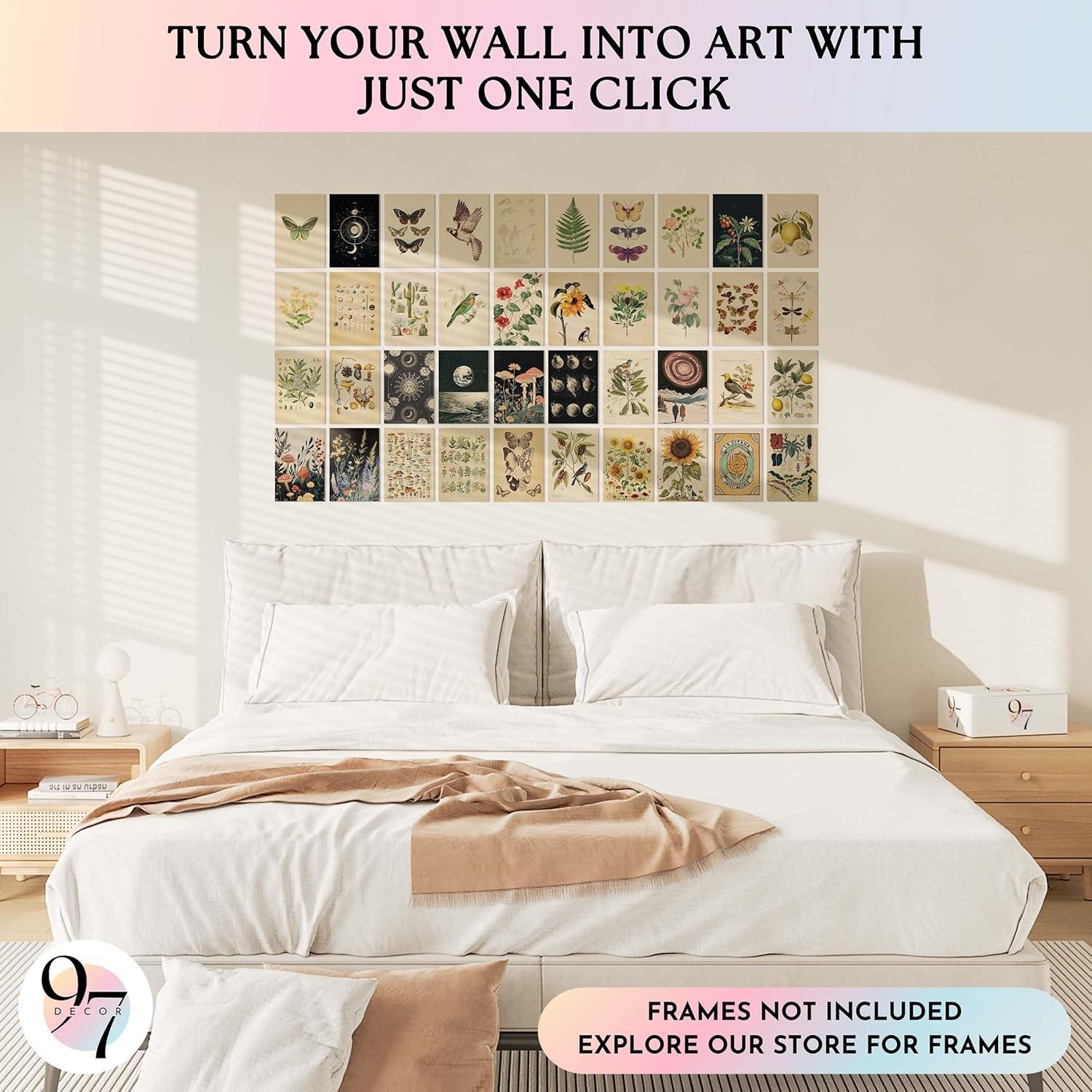 image97 Decor Vintage Wall Collage Kit  Mini Posters For Room Aesthetic Cottage Core Wall Decor Vintage Botanical Wall Art Prints Cottagecore Plant Pictures Flower Art Nature Decor For Bedroom 4x6