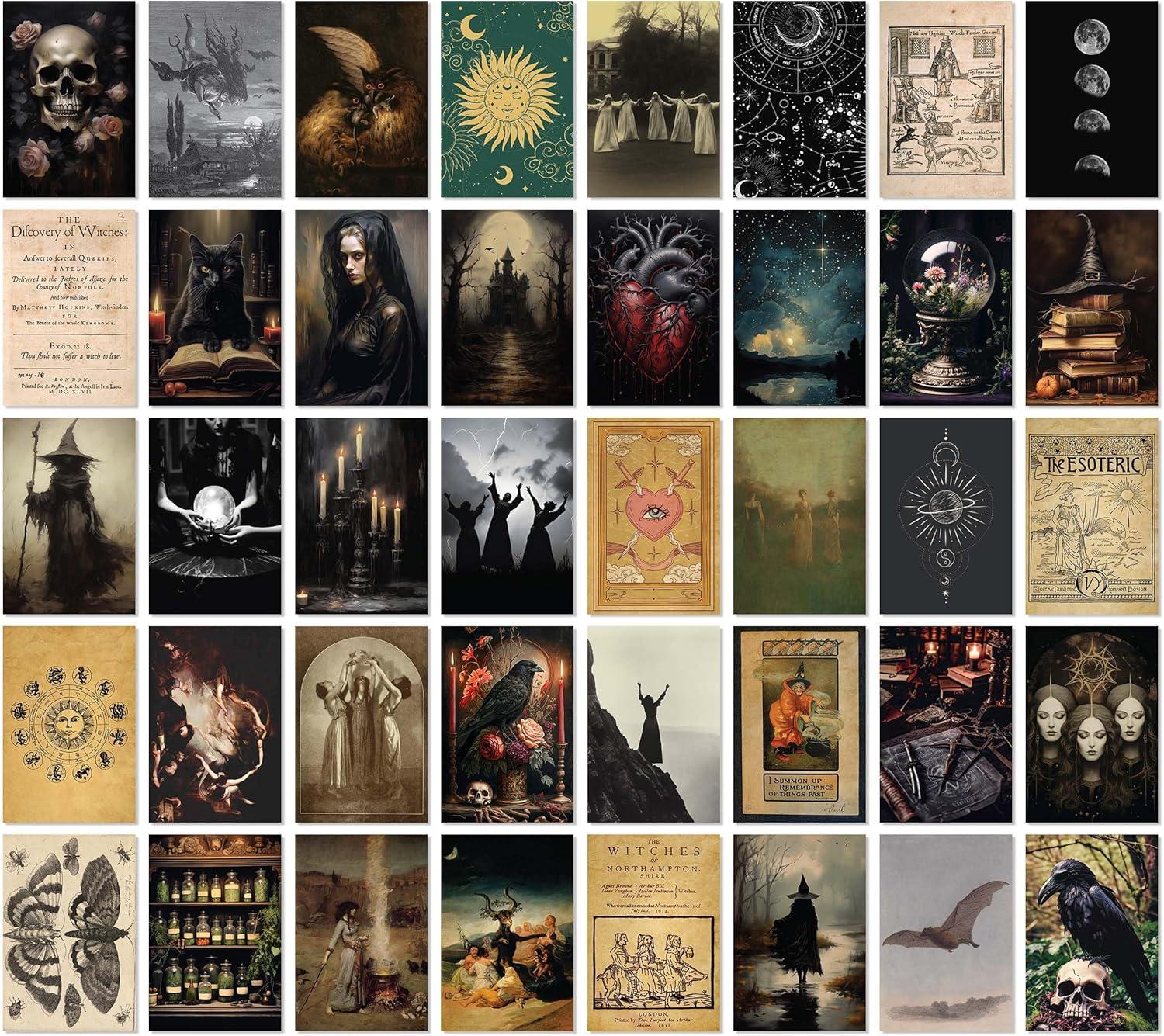 image97 Decor Witchy Home Decor  Vintage Gothic Decor for Home Creepy Goth Posters Halloween Art Prints
