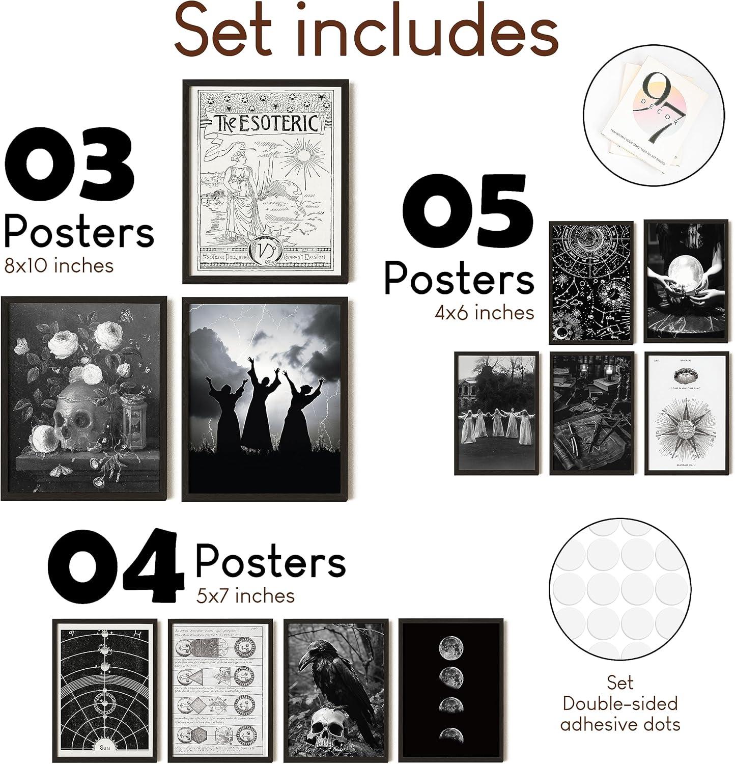 image97 Decor Witchy Home Decor  Vintage Gothic Decor for Home Creepy Goth Posters Halloween Art Prints