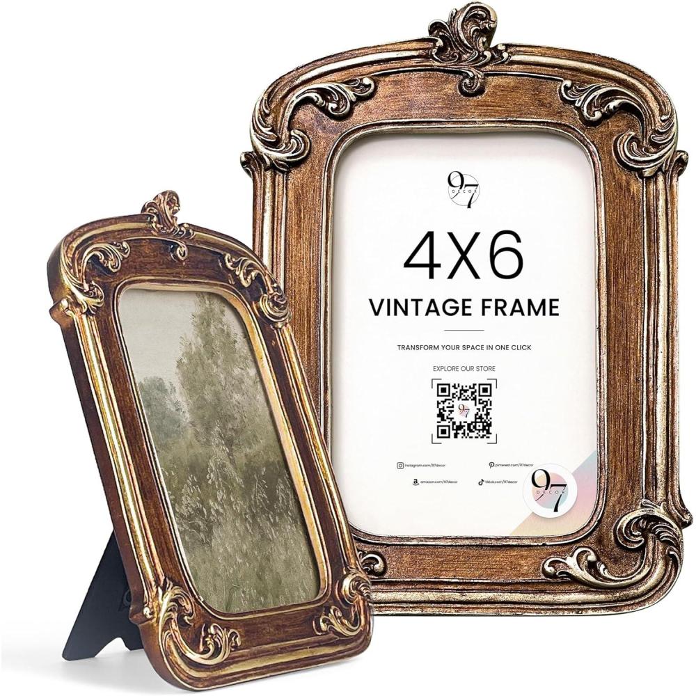 image97 Decor 5x7 Vintage Picture Frame  5x7 Picture Frames Antique Ornate Gold Frame 5 x 7 Small 5 x 7 Picture Frames Wall Hanging For Home DecorBronze Ornate