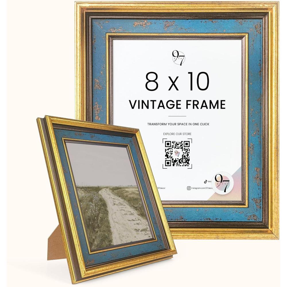 image97 Decor 8x10 Vintage Picture Frame  8x10 Picture Frame Gold Vintage 8 x10 Gold Frame For Posters Rustic 8 x 10 Frame Wall Hanging For Home Decor
