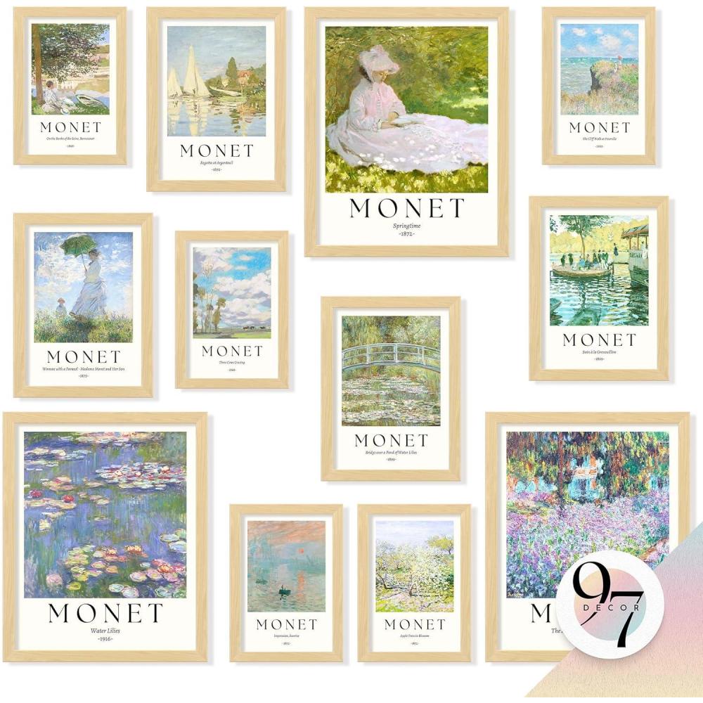 image97 Decor Claude Monet Wall Art  Vintage Monet Poster For Room Aesthetic Floral Impressionist Wall Art Eclectic Famous Art Prints For Home Bedroom Unframed