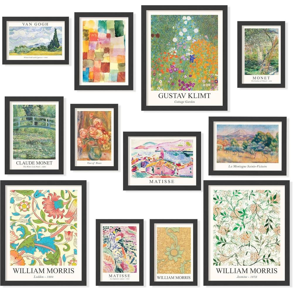 image97 Decor Colorful Eclectic Home Decor Aesthetic  Eclectic Posters Famous Artist Paintings Colorful Wall Art Prints Unique Gallery Wall Art Funky Decor for Teen Girl Dorm Bedroom 8x10 FRAMED BLACK FRAME