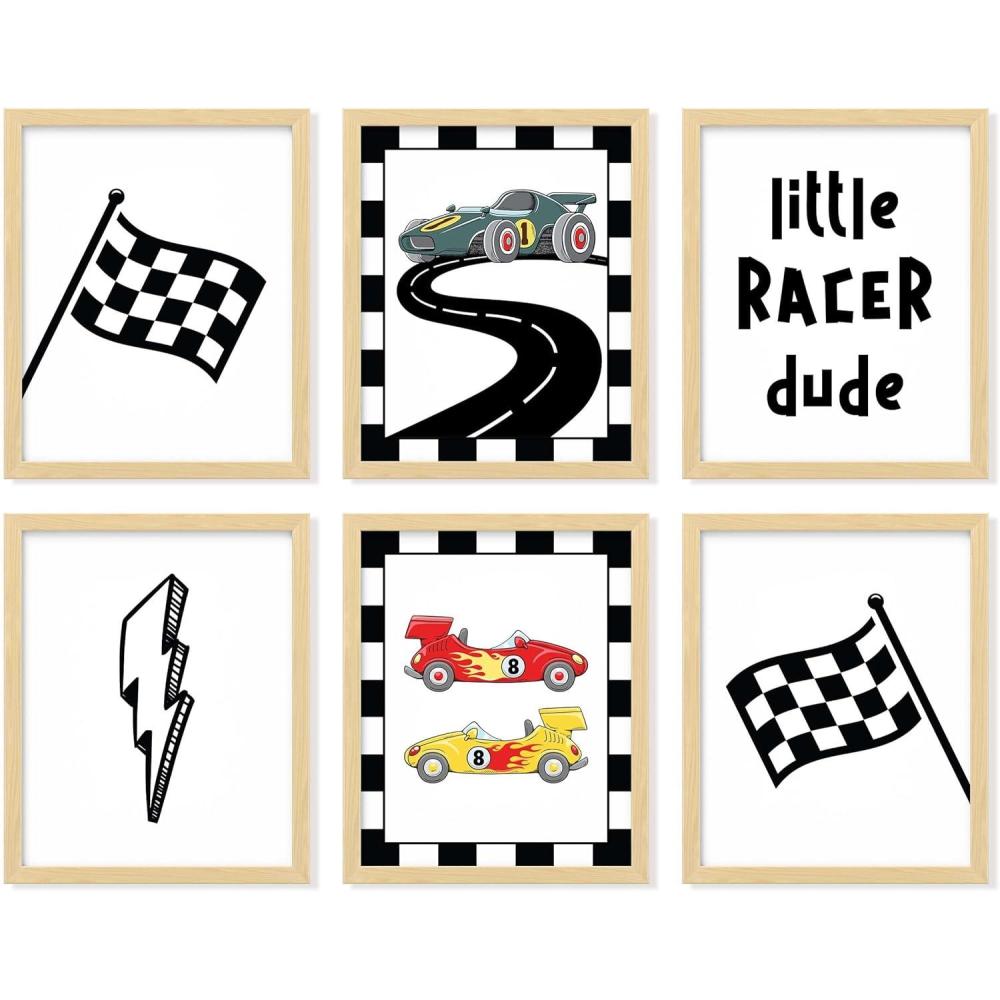image97 Decor Construction Room Decor For Boys  Vintage Tractor Kids Wall Art Nursery Truck Prints Car Picture Vehicle Poster Toddler Boy Room Decoration For Bedroom 8x10 UnframedRacing Art 9x8x10