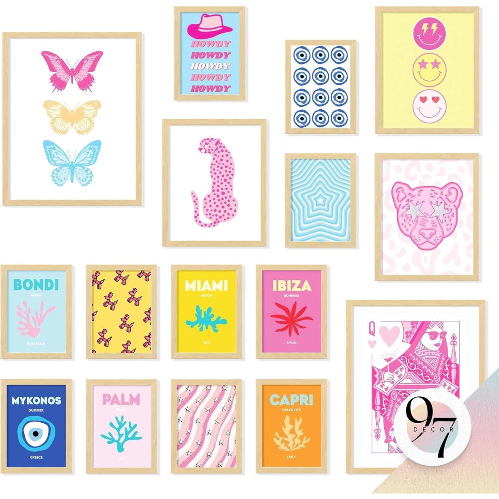 image97 Decor Cute Preppy Room Decor Aesthetic  40pcs Coastal Preppy Collage Kit Colorful Preppy Posters For Teen Girls Room Preppy Beach Room Decor Summer Travel Wall Art Prints Dorm Decorations 4x6Preppy Gx11x14