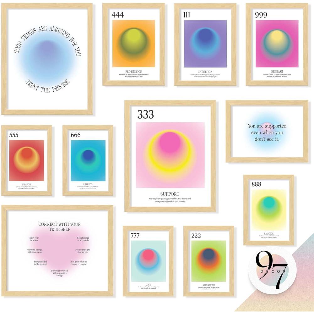 image97 Decor Cute Preppy Room Decor Aesthetic  40pcs Coastal Preppy Collage Kit Colorful Preppy Posters For Teen Girls Room Preppy Beach Room Decor Summer Travel Wall Art Prints Dorm Decorations 4x6Angel Number Gx11x14