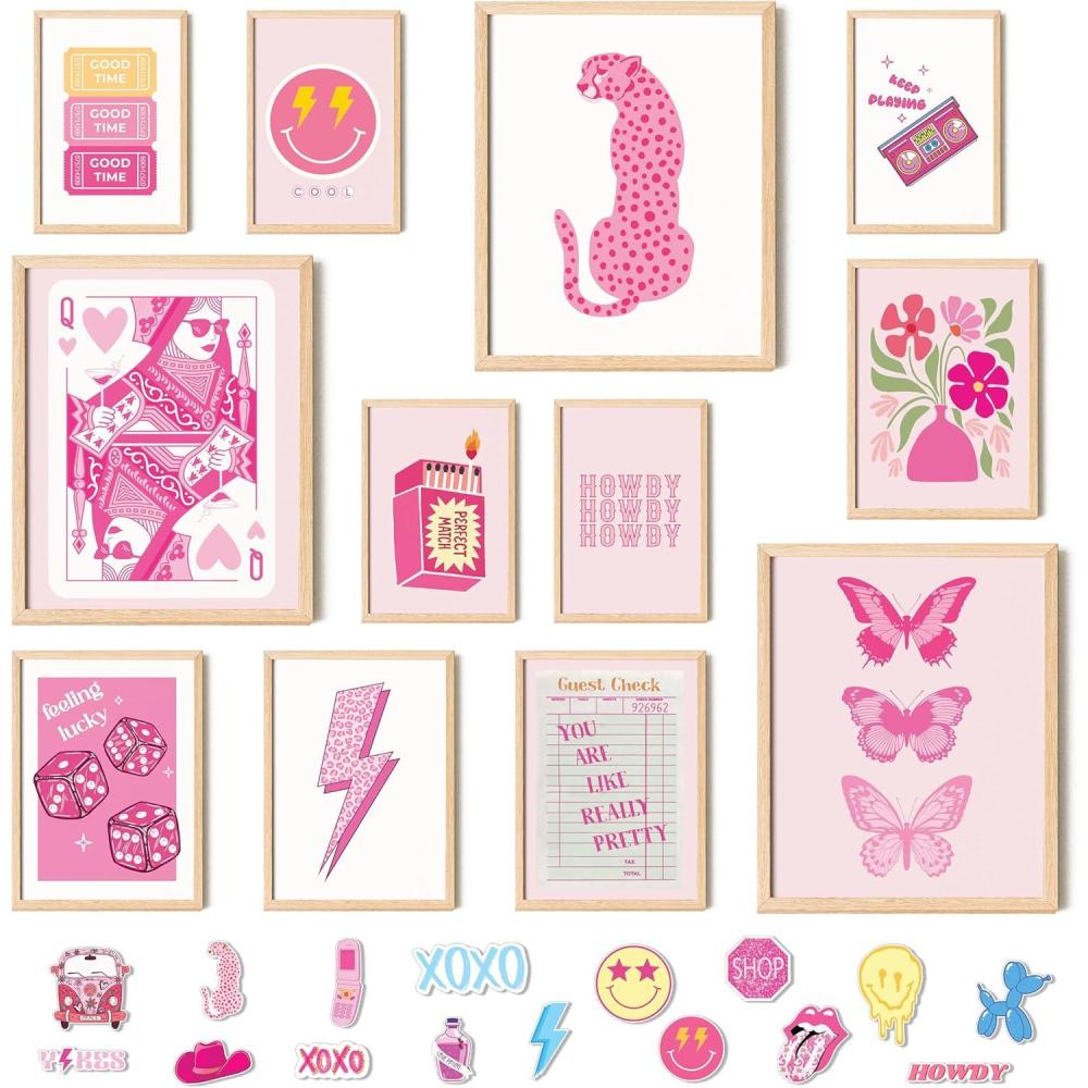 image97 Decor Cute Preppy Room Decor Aesthetic  40pcs Coastal Preppy Collage Kit Colorful Preppy Posters For Teen Girls Room Preppy Beach Room Decor Summer Travel Wall Art Prints Dorm Decorations 4x6Pink Preppy Gx8x10