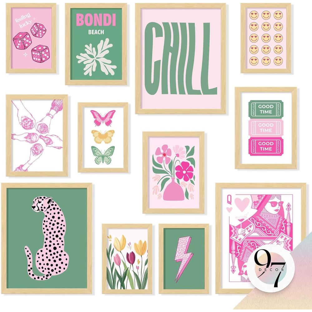 image97 Decor Cute Preppy Room Decor Teen Girls  Colorful Preppy Wall Decor Trendy Preppy Posters For Room Aesthetic Preppy Pictures For Wall Eclectic Gallery Wall Prints Dorm Decorations UnframedColorful