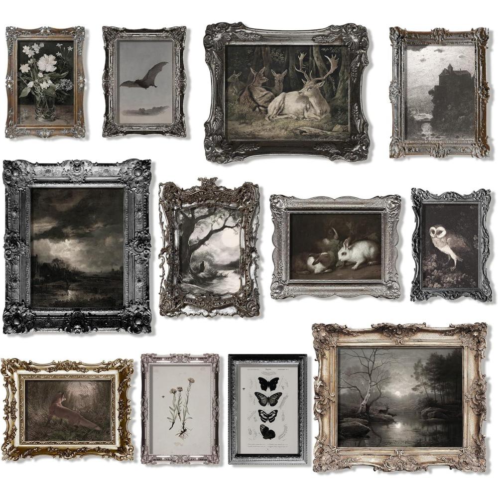 image97 Decor Dark Academia Wall Art  Dark Academia Decor For Bedroom Vintage Gothic Wall Art Prints Witchy Posters Moth Skull Painting Gothic Home Decor Aesthetic Moody Halloween Pictures UnframedDark Academia