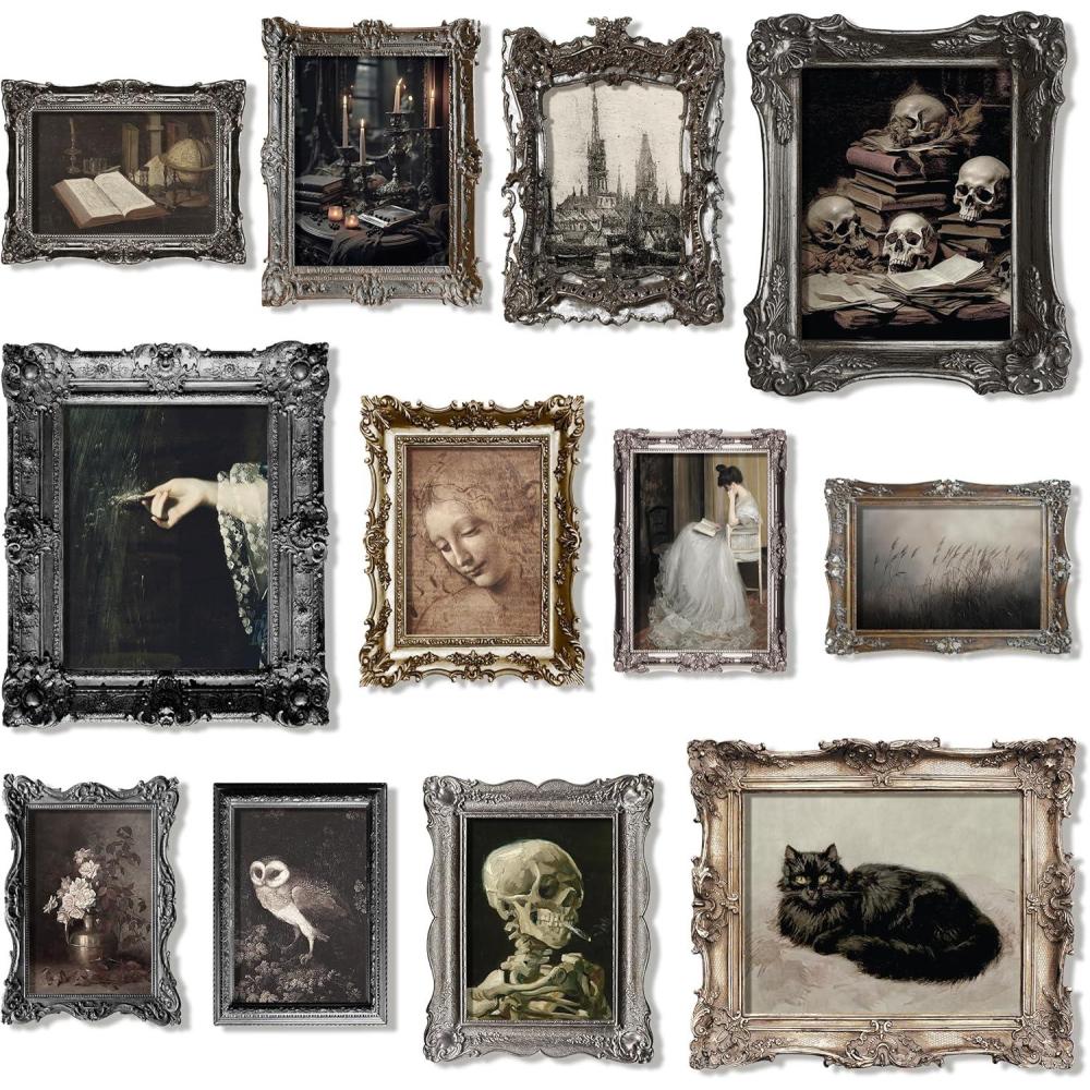image97 Decor Dark Academia Wall Art  Dark Academia Decor For Bedroom Vintage Gothic Wall Art Prints Witchy Posters Moth Skull Painting Gothic Home Decor Aesthetic Moody Halloween Pictures UnframedDark Academia Gallery