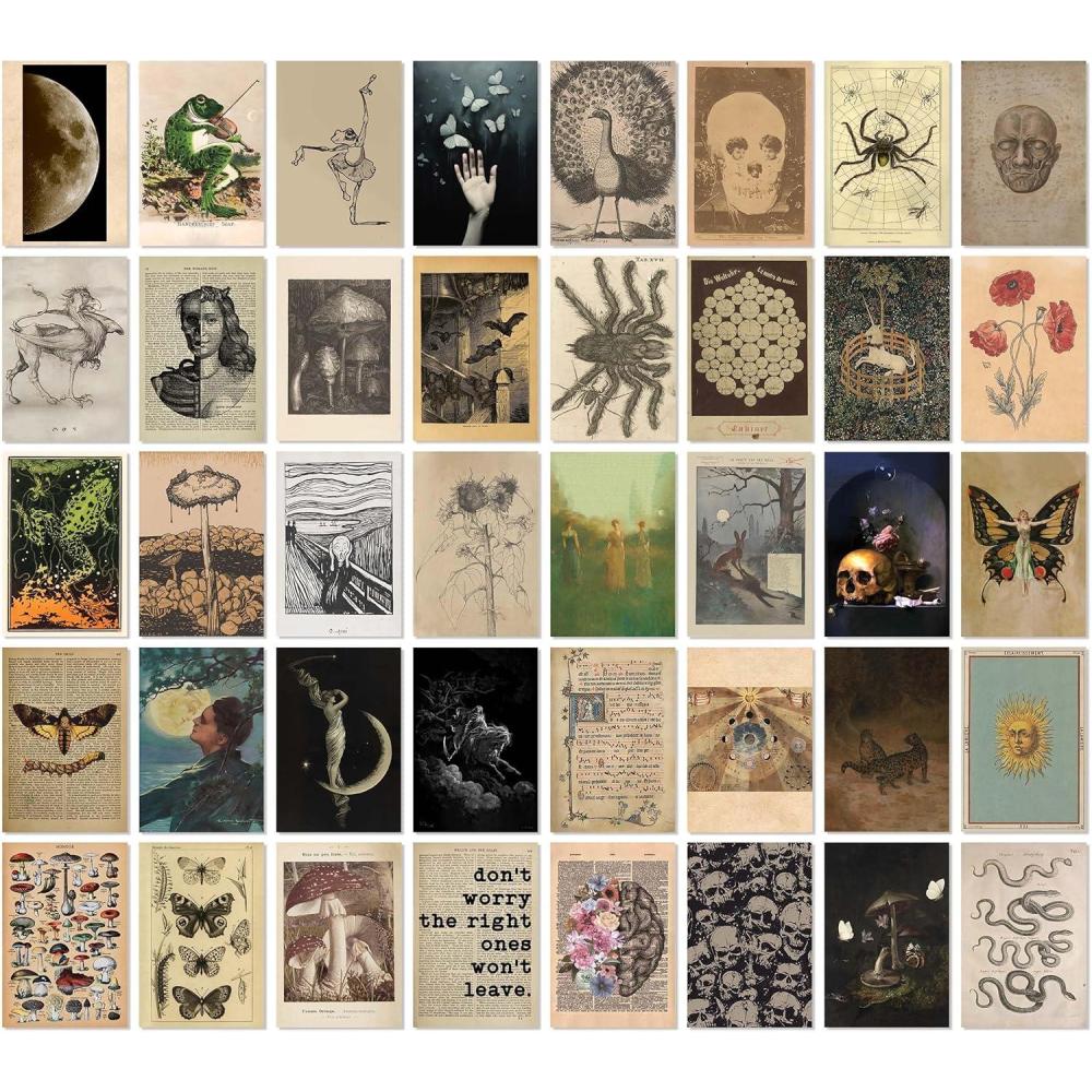 image97 Decor Goblincore Room Decor  Goblin Core Posters For Room Aesthetic Pictures Cottage Core Wall Art Prints Earthy Mushroom Collage Fantasy Nature Decorations For Bedroom Dorm UnframedVintage Collage 40x4x6