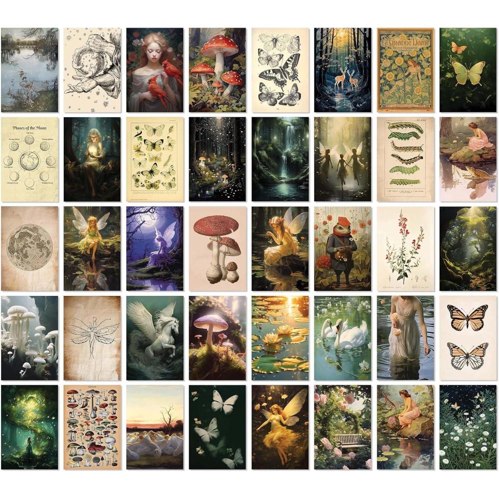 image97 Decor Goblincore Room Decor  Goblin Core Posters For Room Aesthetic Pictures Cottage Core Wall Art Prints Earthy Mushroom Collage Fantasy Nature Decorations For Bedroom Dorm UnframedFairycore 40x4x6