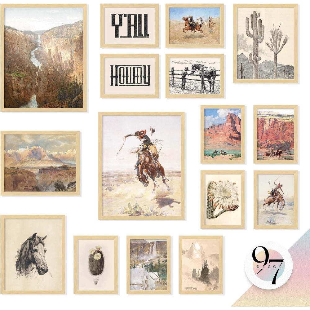 image97 Decor LARGE 11x14 Boho Western Home Decor  Western Wall Decor For Bedroom Vintage Cowboy Pictures Southwestern Wall Art Farmhouse Desert Southwest Prints Rustic Ranch Decor For Bathroom Unframed