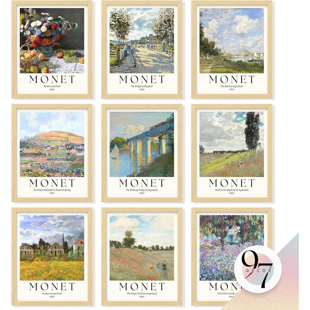 image97 Decor Large 11x14 Claude Monet Wall Art  Claude Monet Prints For Wall Decor Vintage Monet Poster For Room Aesthetic Floral Impressionist Wall Art Eclectic Famous Art Prints For Home UnframedMonet 3