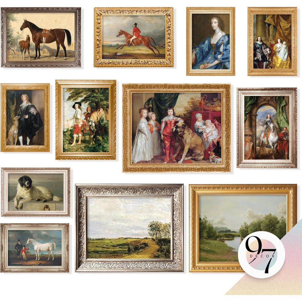 image97 Decor Victorian Wall Decor  Vintage Wall Art Prints Victorian Pictures Coquette French Horse Paintings Antique Aesthetic Posters For Home Bedroom Decorations UnframedRococo Victorian