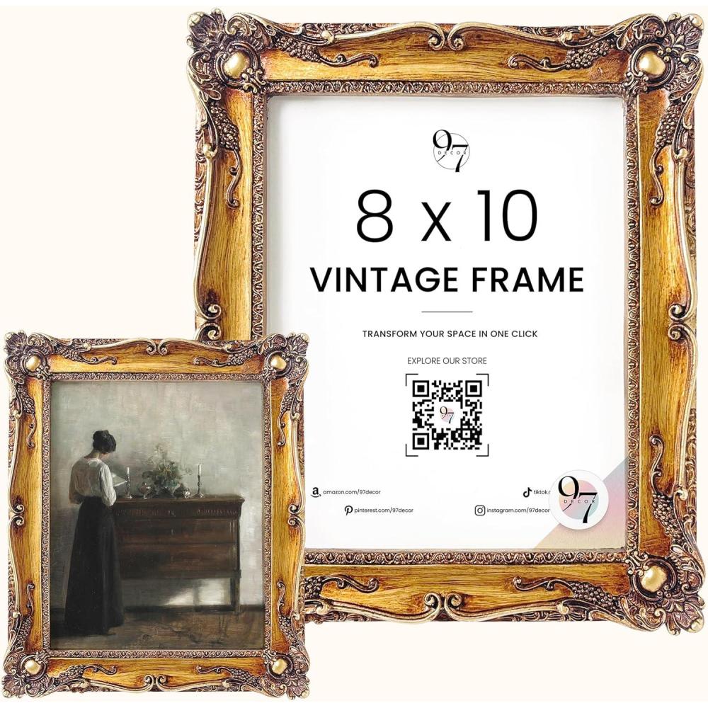 image97 Decor Vintage 8x10 Picture Frame Gold  Rustic 8x10 Gold Frame Ornate Golden Picture Frame 8 x 10 Antique Golden 8 x 10 Frames Victorian 8 By 10 Frames For Wall HangingBronze