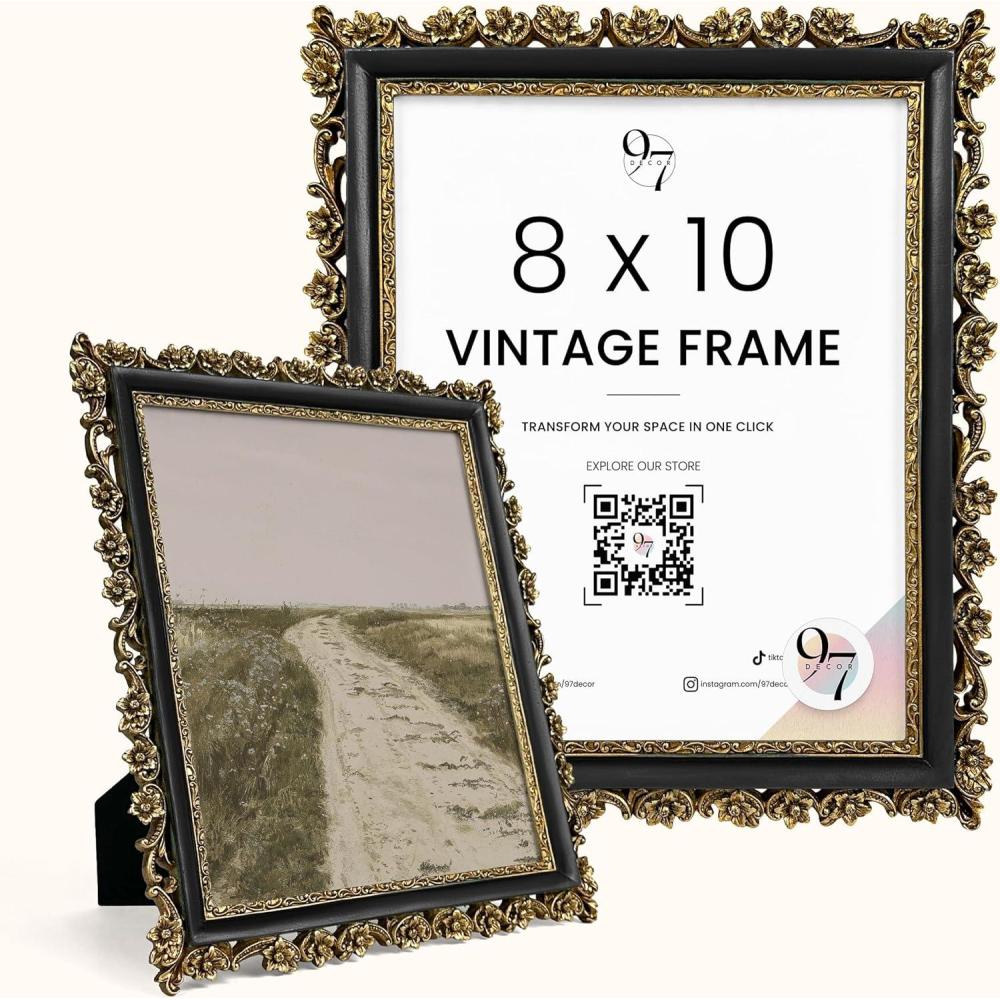 image97 Decor Vintage 8x10 Picture Frame Gold  Rustic 8x10 Gold Frame Ornate Golden Picture Frame 8 x 10 Antique Golden 8 x 10 Frames Victorian 8 By 10 Frames For Wall HangingBlack Gold