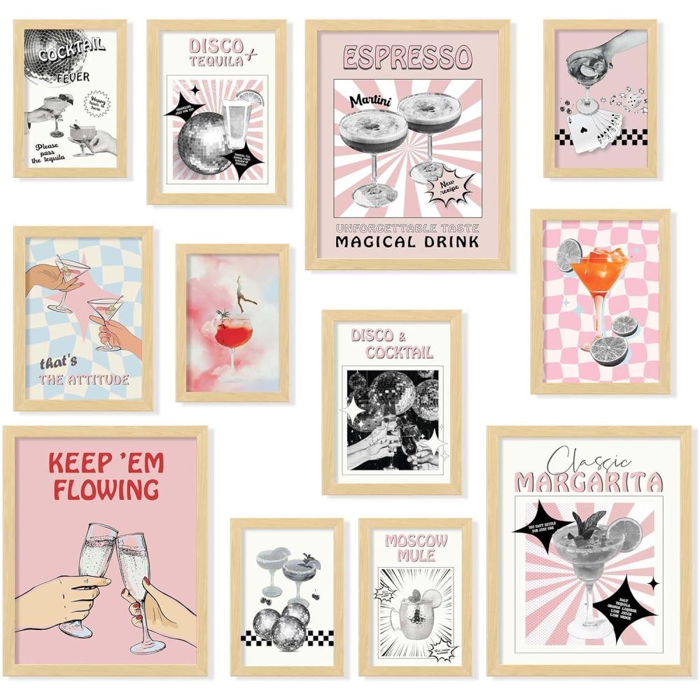 image97 Decor Vintage Cocktail Poster  Colorful Cocktail Wall Art Retro Bar Cart Decor And Accessories Cute Apartment Decor Aesthetic Pictures Drink Cocktail Recipe Art For College Dorm UnframedDisco Cocktail Art