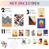 image97 Decor Bauhaus Wall Art Prints  Large Abstract Wall Art Decor Mid Century Modern Art Bauhaus Poster Midcentury Modern Painting Geometric Pictures For Bedroom Living Room UnframedColorful Bauhaus Gx11x14