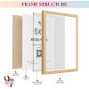 image97 Decor Beige 5x7 Picture Frame  Plexiglass Wall Hanging Wood Frame 1 PackBeige