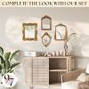 image97 Decor Decorative Gold Wall Mirror Vintage Decor  Small Antique Mirror for Table Top and Wall Mounting Ornate Vintage Mirrors Frame for Home Bedroom Makeup Room 116x9 InchRoyal Shield