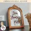 image97 Decor Decorative Gold Wall Mirror Vintage Decor  Small Antique Mirror for Table Top and Wall Mounting Ornate Vintage Mirrors Frame for Home Bedroom Makeup Room 116x9 InchRegal Arch