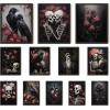 image97 Decor Framed Gothic Wall Art  Goth Wall Decor Romantic Gothic Decorations For Bedroom Floral Goth Wall Art Prints Creepy Dark Raven Skull Poster Moody Halloween Decorations Aesthetic Pictures for HomeGothic Romantic