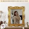 image97 Decor Gold Vintage Wall Mirror  Small Gold Mirror for Tabletop and Wall Hanging Antique Arch Frames for Desk Small Decorative Mirrors Frame for Home Bedroom Makeup Room Decor 118x96 InchRipple Rectangle